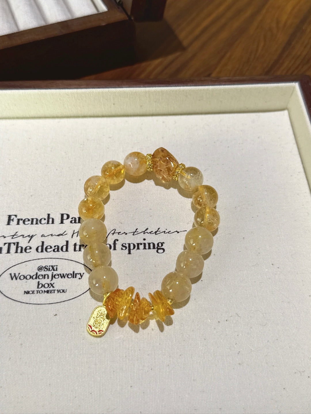 ▫️▪️ Huang Tajing blonde crystal beeswax bracelet